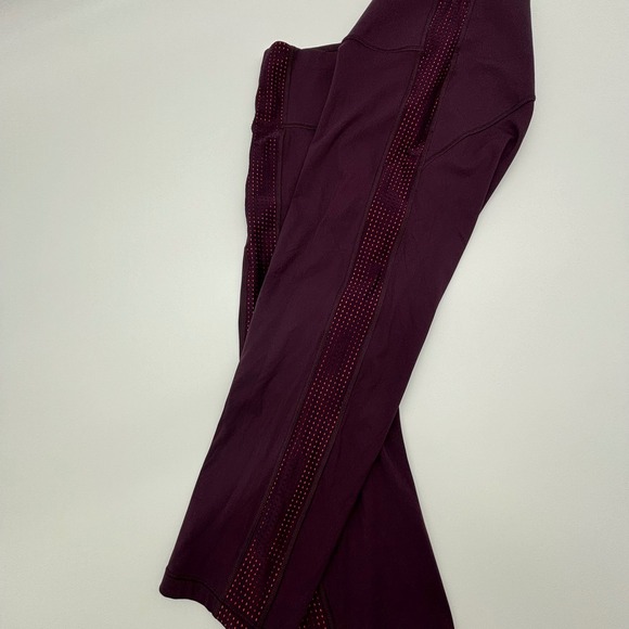 Athleta HIIT It Mesh Capri Leggings XL Plum Purple Orange Athletic - Picture 5 of 9